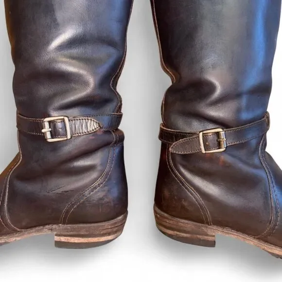 VTG Frye Dorado Dark Brown Leather Tall Riding Boots sz 5.5 Goodyear Welt, Spain - Picture 4 of 13